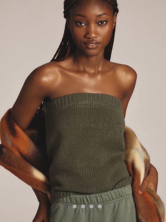 flat white Tops - Sold Out Olive Strapless Knit Tube Top